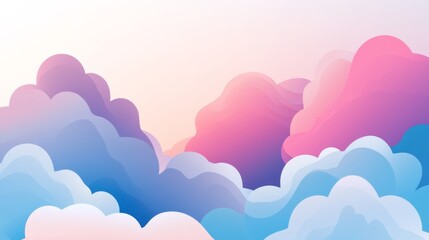 Fototapeta premium Pastel background with soft clouds and gradients creates a dreamy and whimsical atmosphere.