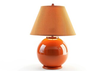Orange table lamp isolated on white background