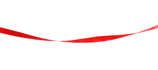 Finish. One red ribbon isolated on white