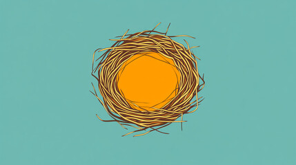 A bird nest icon usually shows a basic, stylized version of a bird's nest. It often includes a round or oval shape with some twigs or lines hinting at the nest's structure.