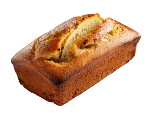 Banana bread isolated on white background, cutout 