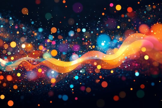 Abstract scatter plot, vibrant dots, conceptual design, futuristic feel