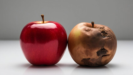 red apple and rotten