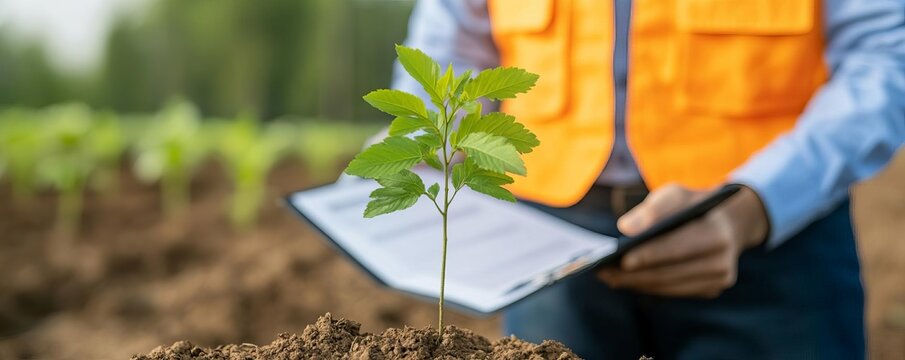 Investor in discussion with environmental consultant on a site