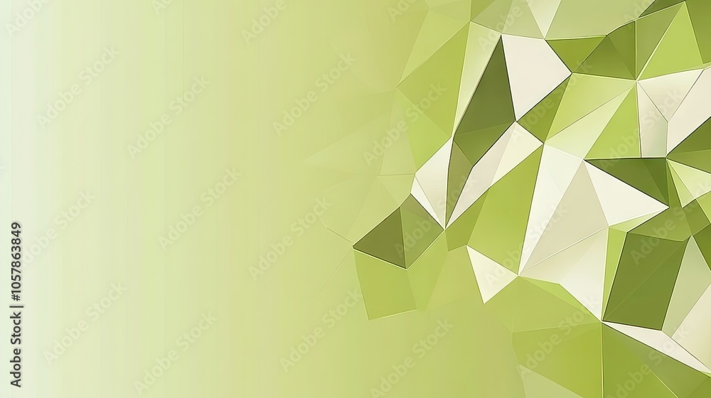 Poster bright green tech background with polygonal lines and shapes, creating a futuristic network