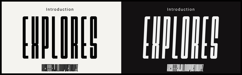 Condensed vector Fonts. Alphabet of sans serif font with modern and minimalist typography. 