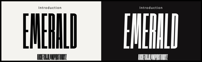 Condensed vector Fonts. Alphabet of sans serif font with modern and minimalist typography. 