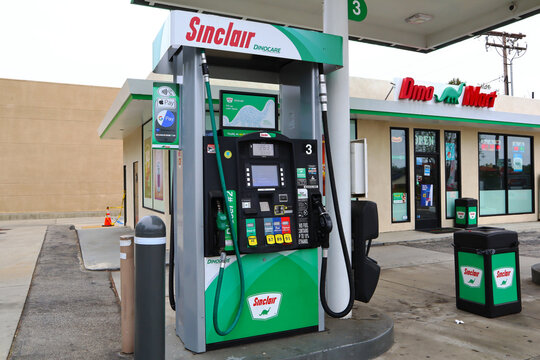 Sierra Madre (LA County), California &ndash; June 9, 2024: Sinclair Gas Station, owned by HF Sinclair Corporation