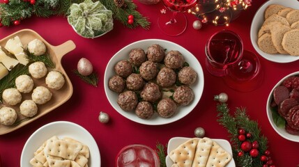 Festive Christmas Table with Delicious Holiday Treats