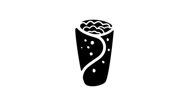 recommend clip art: Doner Kebab in a Wrap, black isolated silhouette