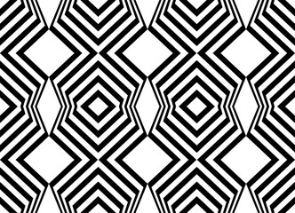 Seamless vector pattern of black broken retro lines on a white background. Modern design element. Trendy vector background. Interior decor. Border, edging, frame. Wallpaper