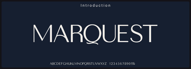 Luxury and Elegant vector font. Minimalist serif alphabet. Typography urban style alphabet fonts for fashion, sport, technology, digital, movie, logo design, vector illustration.