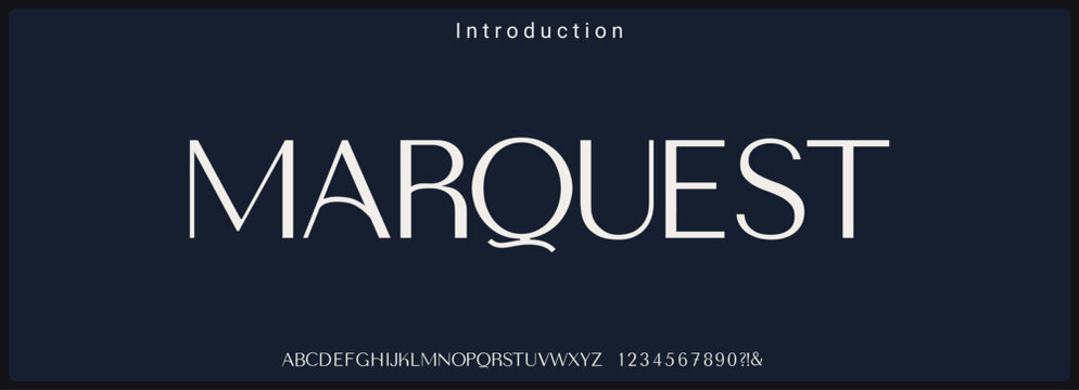 Luxury and Elegant vector font. Minimalist serif alphabet. Typography urban style alphabet fonts for fashion, sport, technology, digital, movie, logo design, vector illustration.