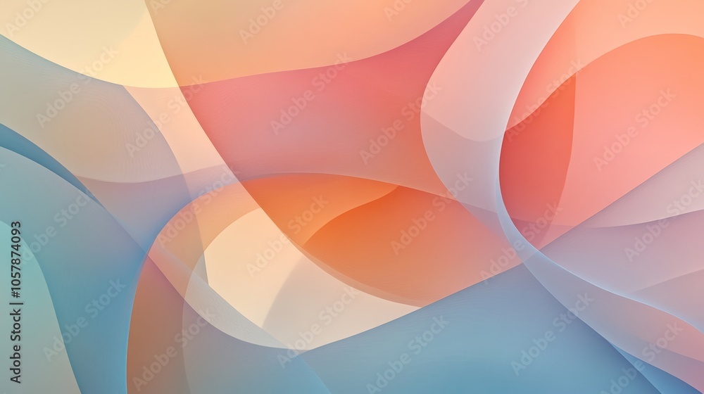 Aufkleber soft abstract background with soft curves and subtle gradients creates a calm and relaxing visual ex