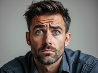 Obraz premium Worried facial expression of Caucasian man