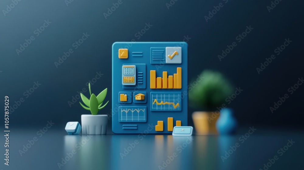 Leinwandbilder innovative data visualization modern graphic representation of business metrics and analytics