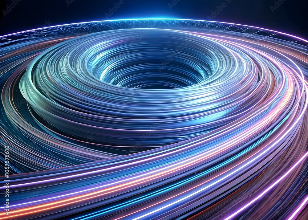Poster dynamic energy flowing through cosmic space vortex light trails motion patterns