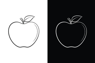 Apple vector lineout icon on white back ground.