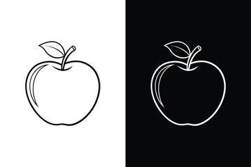 Apple vector lineout icon on white back ground.