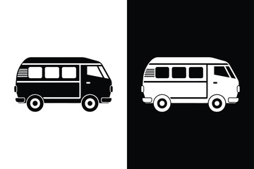 Campervan icon on White Background Vector Art Illustration on white background.  © MONI