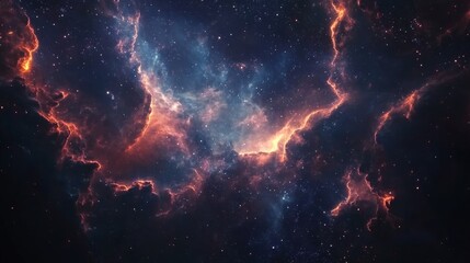 Space background with glowing nebula and distant stars, creating a vast universe image for science fiction or astronomy projects.