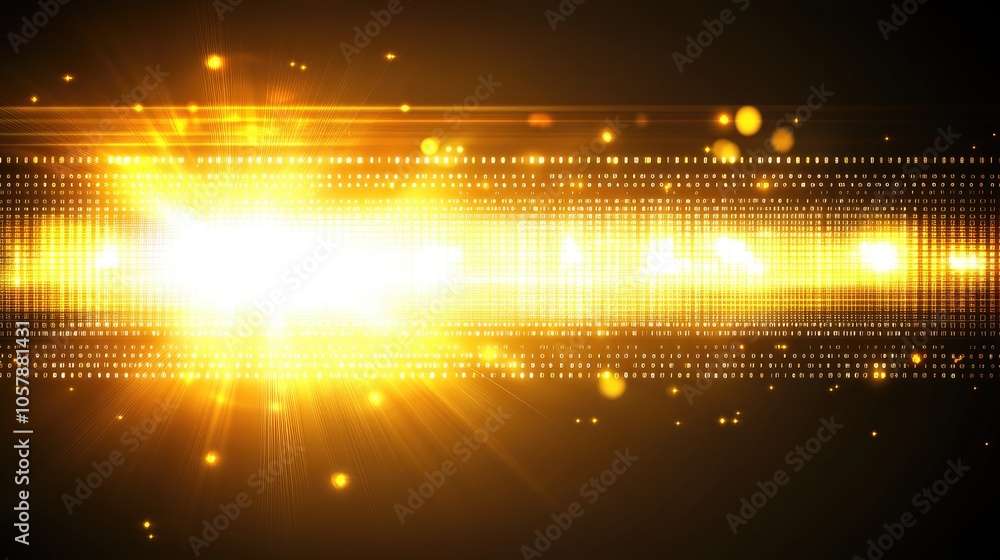 Poster dynamic orange technology background with futuristic lines and polygonal structures