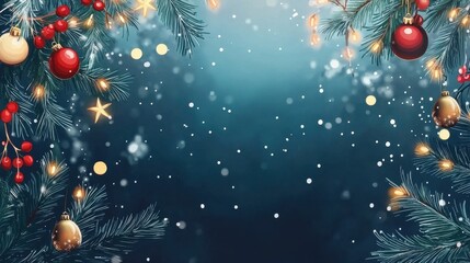 Festive Winter Wonderland with Colorful Christmas Ornaments