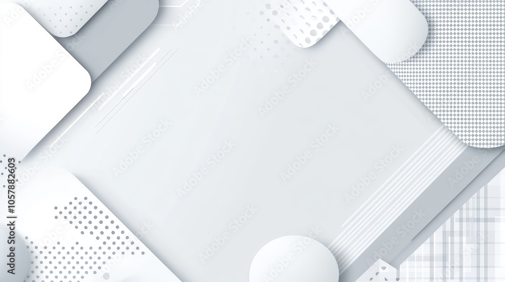 Poster futuristic gray tech background with interconnected geometric shapes and modern digital elements