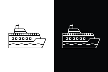 Boat icon on White Background Vector Art Illustration on white background.	