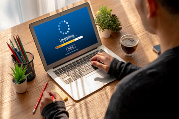 Software update on computer for modish version of device software upgrade