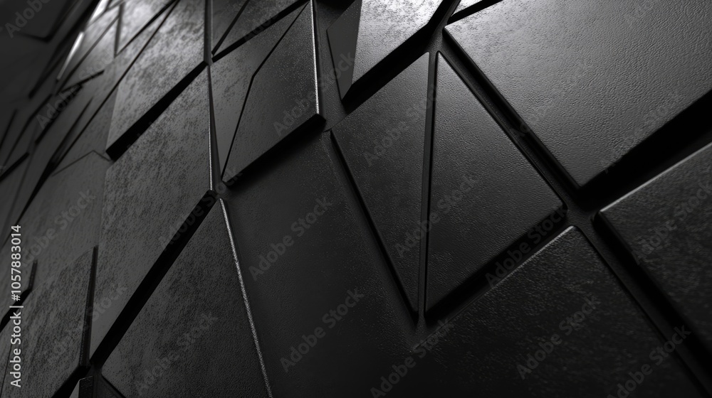 Poster gray abstract tech background with lines and polygonal forms, illustrating a connected network