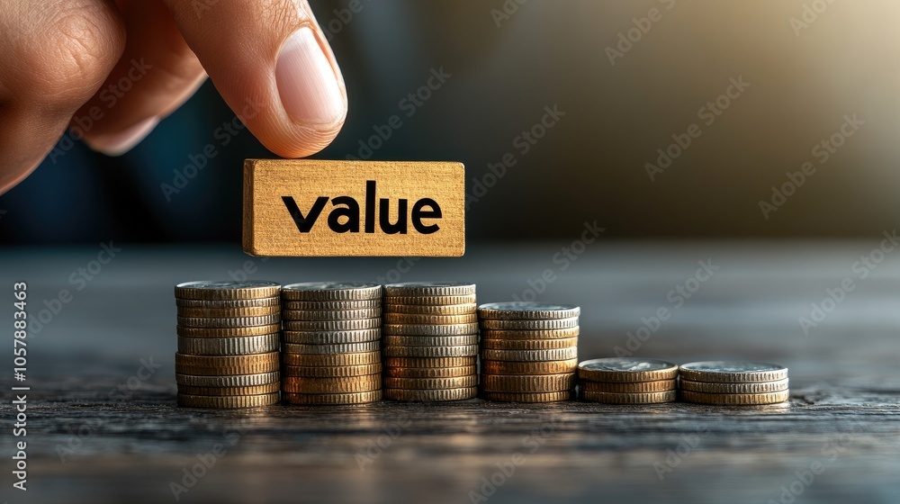 Poster hands balancing coins and 