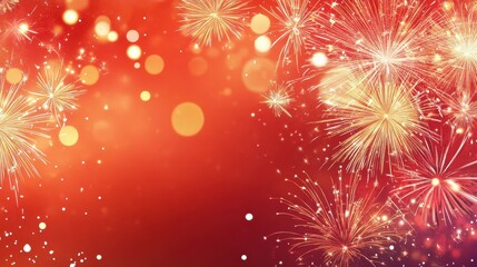Fototapeta premium Vibrant Fireworks Display Illuminating the Festive Sky
