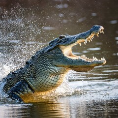 Naklejka premium crocodile reptile animal, AI generated