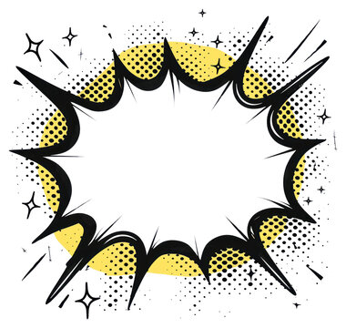 PNG Speech bubble in a comic style background art illustration.