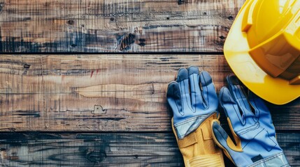 The concept of construction is represented by a wooden board, o