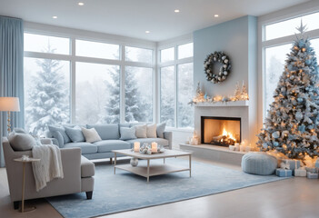 Fototapeta premium living room with fireplace