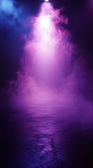 Obraz premium Colorful mist filling a dark space in a dramatic light display during an event at night