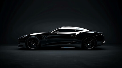 The image is a dark and moody rendering of a generic sports car.