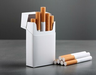 Detailed blank white cigarettes packaging unbranded