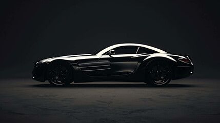Fototapeta premium The image is a dark and moody rendering of a generic sports car.