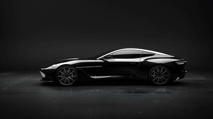 The sleek black sports car is a vision of power and performance.