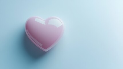 Soft and Gentle Heart on Pastel Blue Background