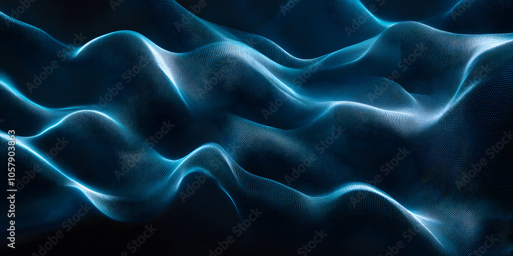 Canvas Prints abstract wavy blue background. waves from many lines. digital space. holographic background