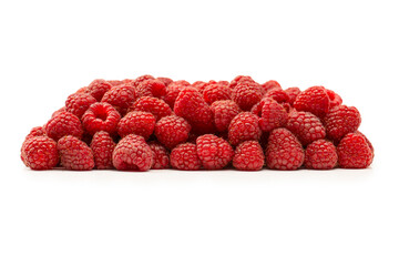 Tasty fresh raspberry isolated on a white background. Top view.