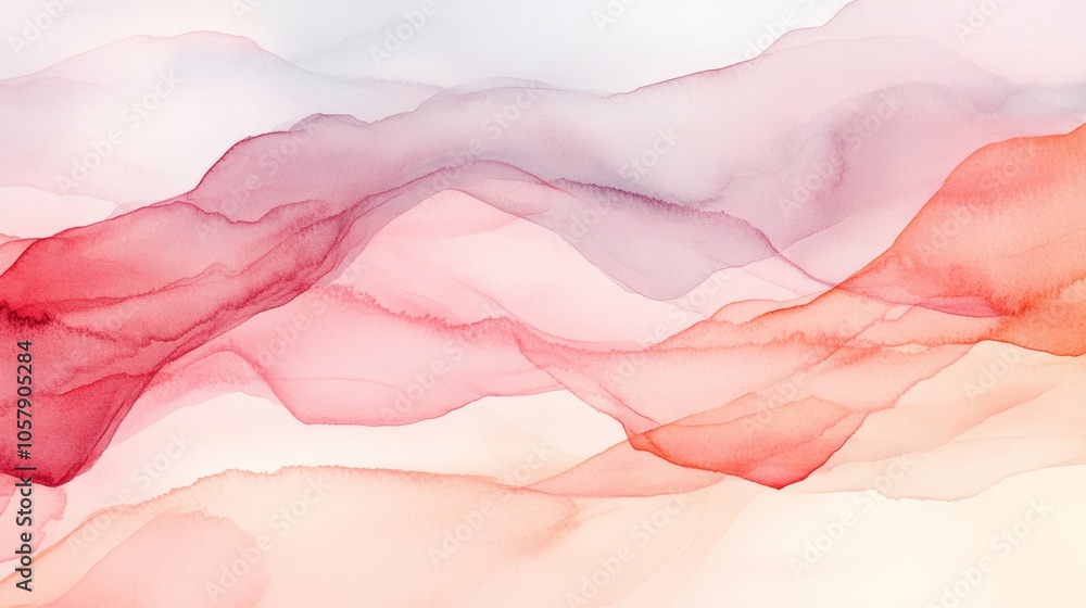 Poster abstract watercolor background with flowing brush strokes and soft shades creating a calm and artist