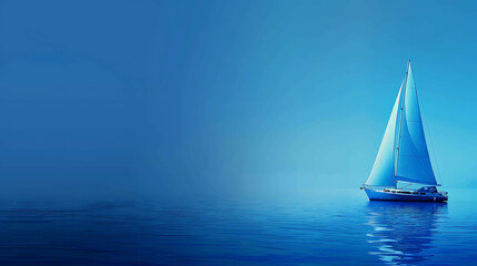 The deep blue sea is the perfect backdrop for this beautiful sailboat.
