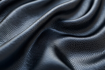 Close-Up of Dark Snake Skin Fabric Texture.