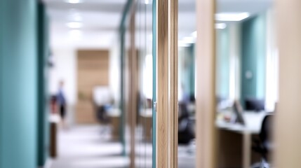 Modern Minimalistic Concrete Coworking Office room with Blank Walls, High Ceilings,and Mockup Frame
