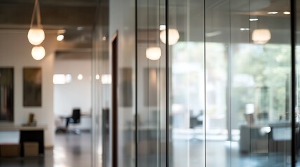 Modern Minimalistic Concrete Coworking Office room with Blank Walls, High Ceilings,and Mockup Frame